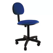 Cadeira Secretária S Regulagem De Altura Tecido Azul