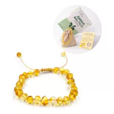 Pulseira De Âmbar Báltico P/ Mulher Feminino Ajustável Luxo