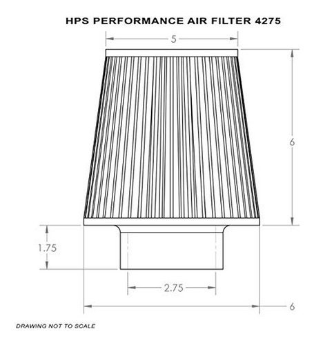 Filtro De Aire - Hps Performance Air Filter 2.75  Id, 6  Ele Foto 2