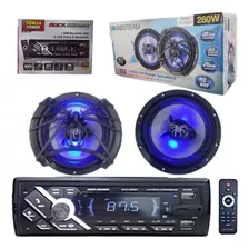 Auto Estereo Manos Libres + Par Bocinas 6.5 Lx650 Con Luz 