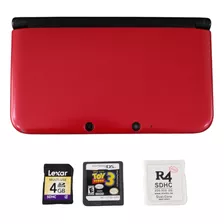 Video Game Nintendo 3ds Xl Vermelho + Sd Card 4 Gb +r4 32gb 