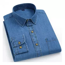 Camisa Masculina De Algodão Western Denim Work Shirt Ch