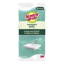 Esponja Scotch-brite Banheiro Não Risca De Espuma De Poliuretano Pacote X 3