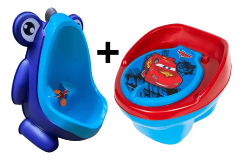 Kit Mictorio Infantil Sapinho + Troninho Disney Carros 2x1 Azul Rã