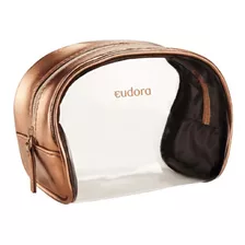 Nécessaire Visor Transparente Com Dourado Eudora