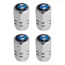 4 Tapones Válvula Bmw Para Llantas Autos Aluminio Plata