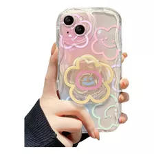 Funda Transparente Para Teléfono Celular Con Soporte De Flor