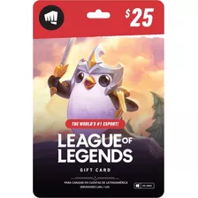 Tarjeta League Of Legends Valorant Riot Point Gift Card(25) 