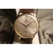 Hermoso Reloj Delbana Antiguo Hombre '59 Oro Plaque 18k Joya