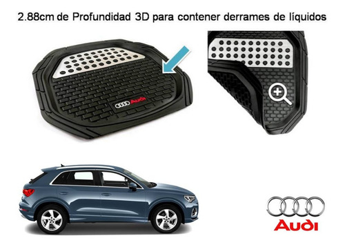 Tapetes 4 Piezas Charola 3d Logo Audi Q3 2018 A 2022 2023 Foto 4