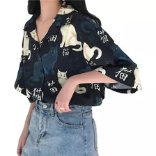 Camisa Oversize Gatos