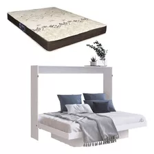 Cama Repisa Rebatible Latino 2 P. + Colchón Espuma Confort