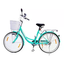 Bicicleta Paseo Femenina Verado Lady R26 Color Verde Con Pie De Apoyo