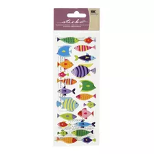 Sticko Puffy - Pegatinas Decorativas, Diseño De Peces