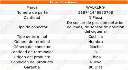 1- Conector Sensor Ckp, Sensor Cmp Qx56 V8 5.6l 04/10 Walker Foto 2