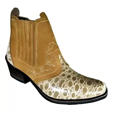 Bota Country Botina Texana Masculina Cavalgada Luxo Barata