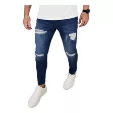 Calça Jeans Masculina Rasgada Premium Skinny Lycra Promoção