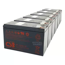 Kit 6 Bateria Para Nobreak Engetron 3,2 Kva Safe Server