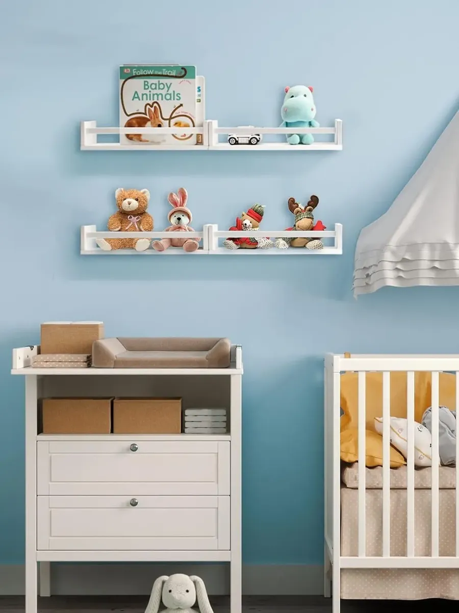 Repisas Flotantes De Madera Multifuncional Set De 4 Práctico – variante Blanco