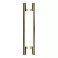 Puxador Porta Living Gold Zen Duplo 30cm Dourado Brilh 300mm