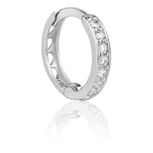 Piercing Argola Ouro Branco 18k Zircônias Hélix Cartilagem