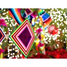 Esferas Navideñas Ojos De Dios Huichol Chicos Paquete 15 Pzs