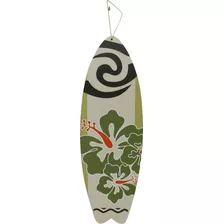 Quadro Placa Decorativa Parede Prancha Surfe Flor Verde Mdf
