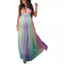 Un Vestido Arcoíris De Talla Grande For Mujeres Embarazadas