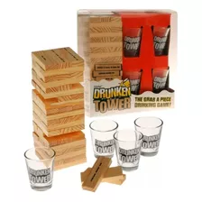 Juego De Mesa Tragos Shots En Ingles Jenga+ 4 Vasos Original