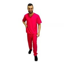 Conjunto Pijama Cirúrgico Scrub Gabardine Inclui Bordado