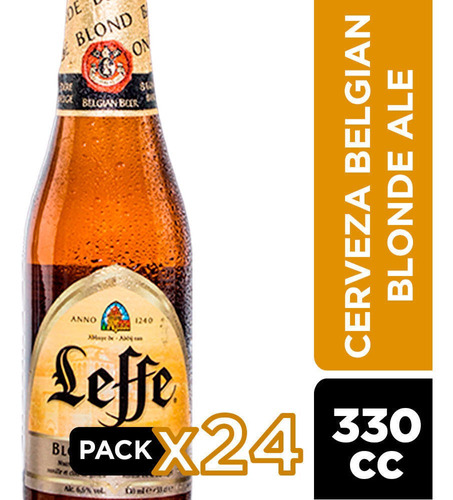 Cerveza Leffe Blonde Botellin 330cc 24 Unidades