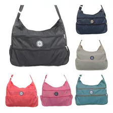 Bolsa Feminina Nylon Tactel Escolar Faculdade Academia Etc Cor Preto