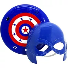 Kit Máscara E Escudo - Fantasia Do Capitão America 