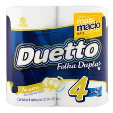 Papel Higiênico Duetto Folha Dupla Neutro 30 M Com 4 Un