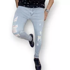 Pantalon Chupin Hombre - Jean Con Roturas - Univers Look -