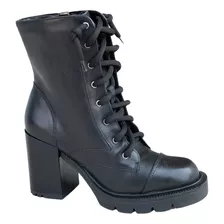 Coturno Feminino Bota Confort Tratorado Cano Curto