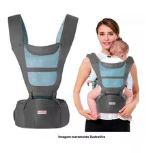 Canguru Bebê Ergonômico Bolsa Mochila Com Assento Baby Cinza