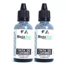 02 Tubos De Tinta Para Carimbo Com 30 Ml Cada