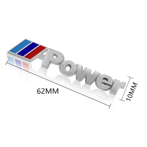 Par Emblema Bmw M Power /// Lateral Parachoque Metal Cromado Foto 2