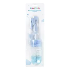Kit Higienizador De Mamadeiras Pimpolho Com Esponja Azul