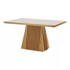 Mesa De Jantar 4 Lugares Áustria Com Vidro Castanho Jb