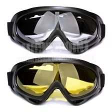 Lentes Moto Cortaviento Elastico Antiparras Tactico Militar