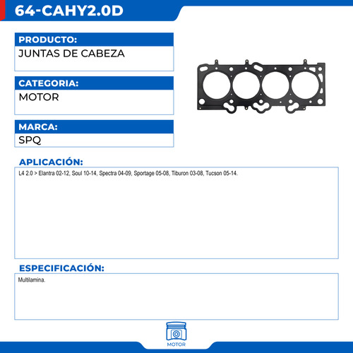 Empaque Junta De Cabeza Para Kia Spectra 2004-2009 L4 2.0 Foto 2