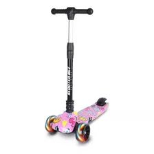 Patinete Scooter Net Dobrável Com Led Grafite Rosa - Zoop