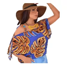 Blusa De Viscose Estampada Com Alcinha De Corrente