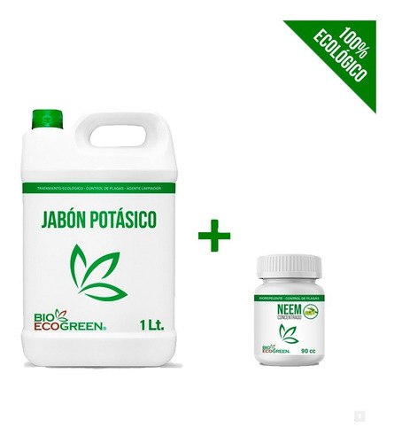 Jabón Potásico (1 Lt) + Aceite De Neem (90ml) Control Plagas