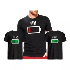 Kit C/3 Camisetas - Tal Pai Tal Filho(a) - Carga De Bateria