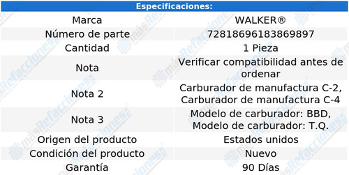 1 Desac Ahogador Carbu Diplomat V8 5.9l 78 Al 79 Walker Foto 4