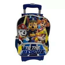 Paw Patrol Mochila Mod 0017 Llantas Gel Y Lonchera Color Azul