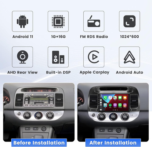 Radio De Coche Para Toyota Camry 2000-2006 Con Apple Carplay Foto 2